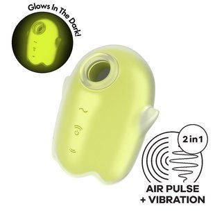 Вакуумный клиторальный стимулятор с вибрацией Satisfyer Glowing Ghost Yellow SX0543 фото