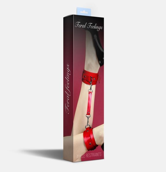 Поножі Feral Feelings &ndash; Ankle Restraints, натуральна шкіра, red SO8258 фото