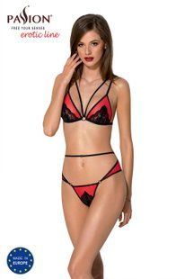 Комплект белья Passion PEONIA SET L/XL red, бра, трусики SO8466 фото