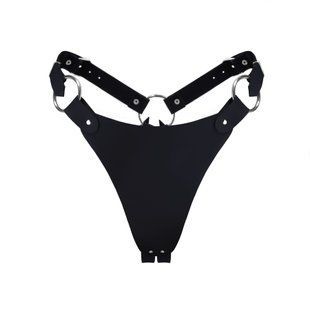 Трусики из натуральной кожи Feral Feelings - String Bikini Black SO9423 фото
