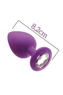 Анальная пробка с кристаллом MAI Attraction Toys №48 Purple, длина 8,2см, диаметр 3,5см SO4626 фото