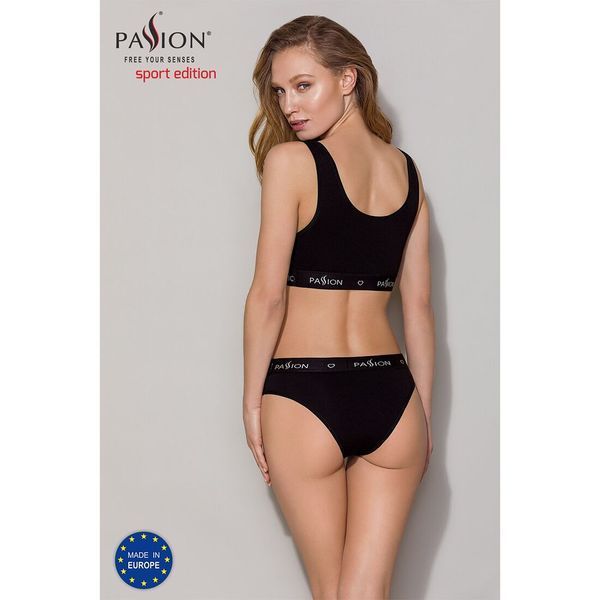 Трусики-сліпи з бавовни та еластаном Passion PS004 PANTIES black, size S SO4217 фото