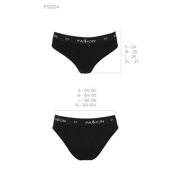 Трусики-сліпи з бавовни та еластаном Passion PS004 PANTIES black, size S SO4217 фото