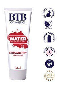 Смазка на водной основе BTB FLAVORED STRAWBERRY с ароматом клубники (100 мл) SO7545 фото