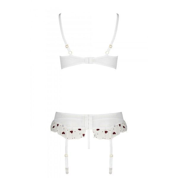 Сексуальний комплект з поясом для панчіх LOVELIA SET white L/XL - Passion SO4780 фото
