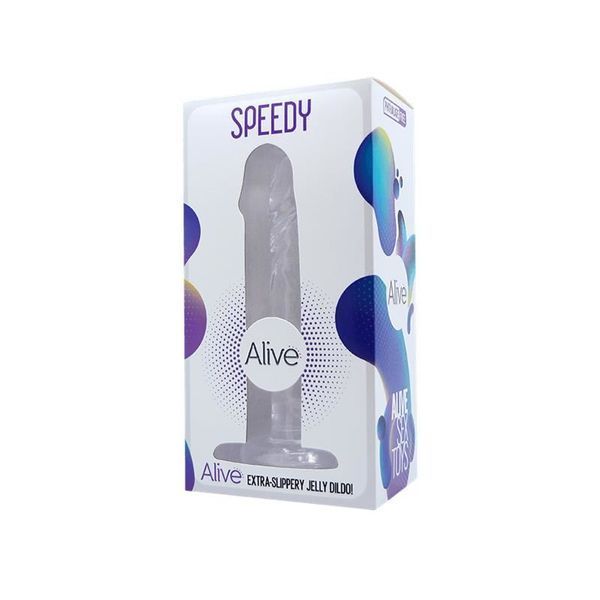 Прозрачный фаллоимитатор и насадка для страпона Alive Jelly Dildo Speedy, ТПЕ, длина 17,8 см SO3979 фото