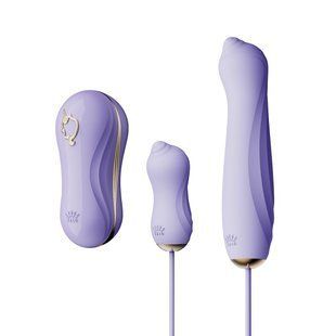Набір 3в1 Zalo &mdash; UNICORN Set Violet, віброяйце, пульсатор, вакуумний стимулятор SO6688 фото