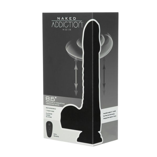 Фаллоимитатор Naked Addiction &ndash; 8.6&rdquo; Silicone Rotating & Thrusting Vibrating Dildo with Remote Black SO8907 фото