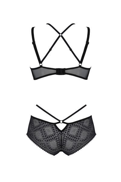 Комплект Passion DROSERA BIKINI black, L/XL, бюстгальтер і трусики-кюлоти SX0467 фото