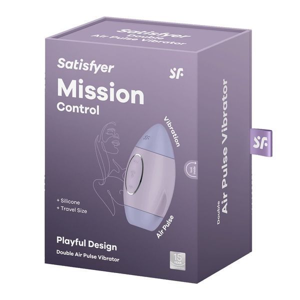 Вакуумний стимулятор з вібрацією Satisfyer Mission Control Violet, 2 незалежні мотори SO8970 фото