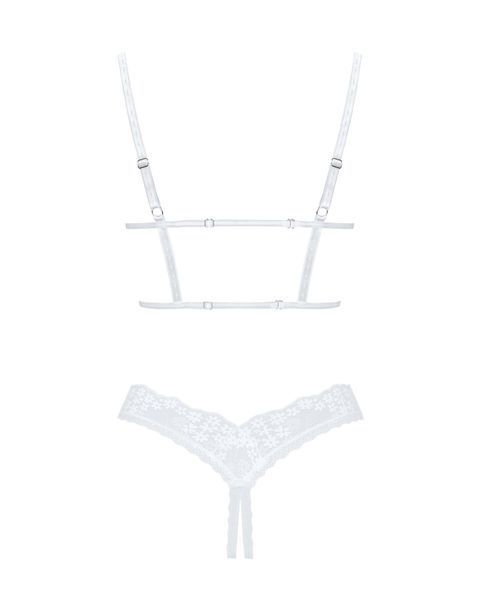 Эротический комплект Obsessive Heavenlly 2-pcs cupless set XL/2XL, открытая грудь, с доступом SO8177 фото