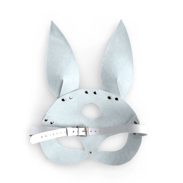Кожаная маска Зайки Art of Sex - Bunny mask, цвет Белый SO9646 фото