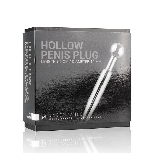 Порожнинний уретральний стимулятор Sinner Gear Unbendable &ndash; Hollow Penis Plug, довжина 7,5см, діамет SO4582 фото