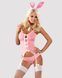 Эротический костюм зайки Obsessive Bunny suit 4 pcs costume pink L/XL, розовый, топ с подвязками, трусики с хвостом, чулки и ушки SO7255 фото 1