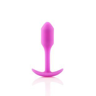 Анальная пробка со смещенным центром тяжести, S, B-vibe Snug Plug 1 розовая, 8.6 х 2.2 см BV-007 FUC фото