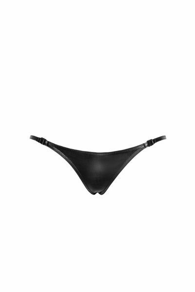 Трусики Noir Handmade P012 Wild crocodile wetlook thong with double opening - S SX0339 фото