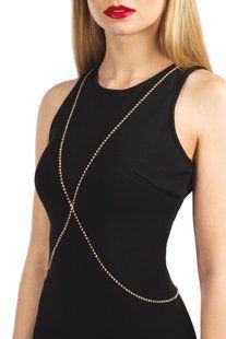 Золотистая цепочка для бюста Bijoux Pour Toi &ndash; Elena Gold со стразами SO5986 фото