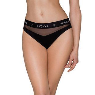 Трусики з прозорою вставкою Passion PS006 PANTIES black, size L SO4231 фото