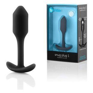 Анальная пробка со смещенным центром тяжести, S, B-vibe Snug Plug 1 черная, 8.6 х 2.2 см BV-007 BLK фото