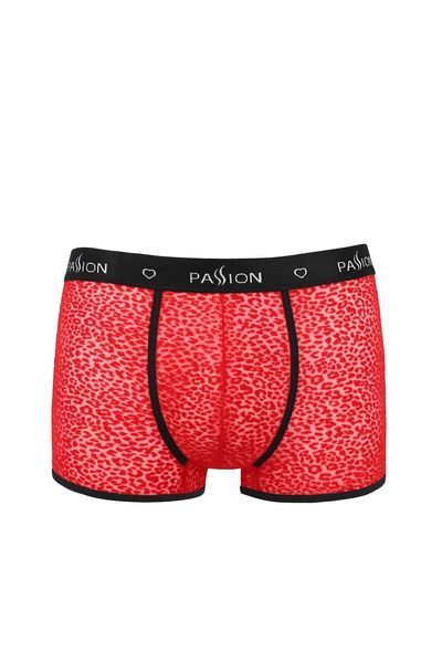 Мужские прозрачные боксеры Passion 046 Short Parker L/XL Red, сетка, под леопард SO7609 фото
