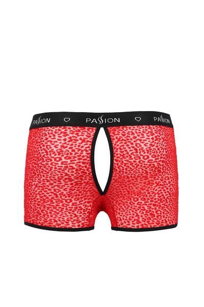 Мужские прозрачные боксеры Passion 046 Short Parker L/XL Red, сетка, под леопард SO7609 фото