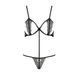 Комплект белья QUENTRIS BIKINI black L/XL - Passion Exclusive, стринги и полуоткрытый лиф PS26601 фото 5