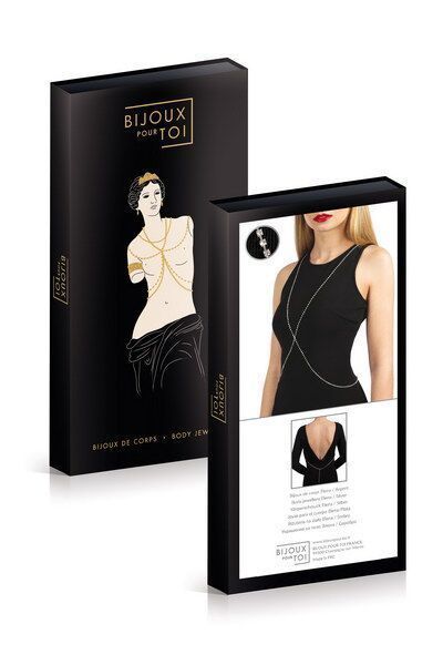 Сріблястий ланцюжок для бюста Bijoux Pour Toi &ndash; Elena Silver зі стразами SO5987 фото